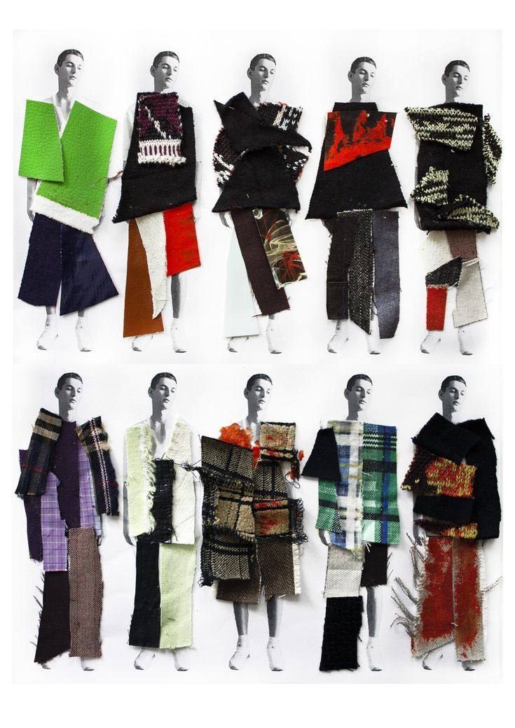 Коллажи из ткани на фигуре