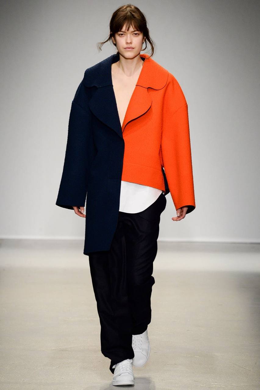 Двухцветное пальто